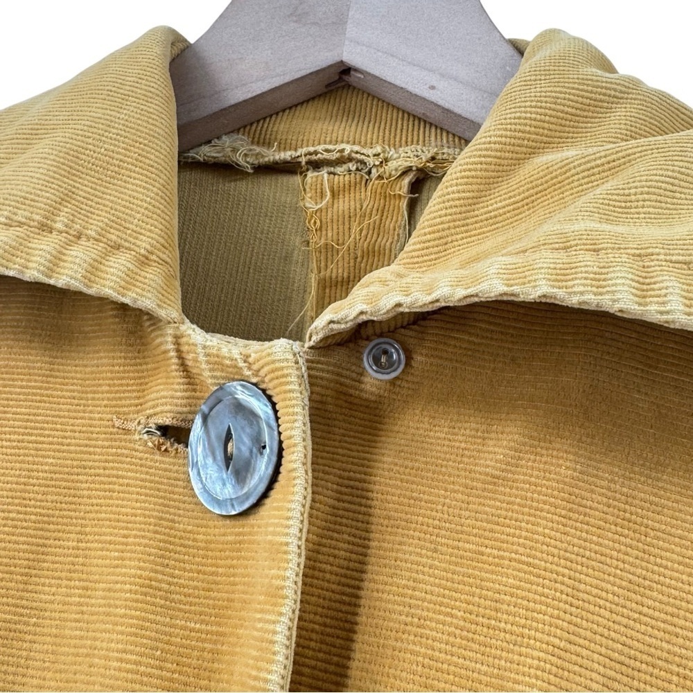 Vintage 1960s Corduroy Swing Coat Jacket Tan Yellow Nardi's of Dallas | L/XL - Picture 7 of 11